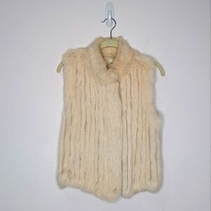 Haute Hippie ivory rabbit fur vest small NWT